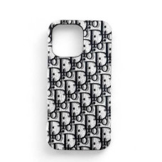 Брендований чохол Dior вишивка Dior Oblique кольору екрю на iPhone 13 Pro Брендований чохол Dior вишивка Dior Oblique кольору екрю на iPhone 13 Pro
