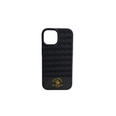 Шкіряний чохол Polo Santa Barbara чорного кольору на iPhone 15 Шкіряний чохол Polo Santa Barbara чорного кольору на iPhone 15