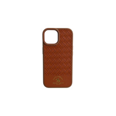 Шкіряний чохол Polo Santa Barbara коричневого кольору на iPhone 15 Шкіряний чохол Polo Santa Barbara коричневого кольору на iPhone 15