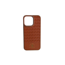 Шкіряний чохол Polo Santa Barbara коричневого кольору на iPhone 15 Pro Шкіряний чохол Polo Santa Barbara коричневого кольору на iPhone 15 Pro