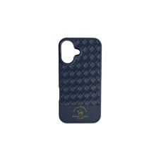 Шкіряний чохол Polo Santa Barbara синього кольору на iPhone 16 Шкіряний чохол Polo Santa Barbara синього кольору на iPhone 16