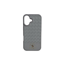 Шкіряний чохол Polo Santa Barbara сірого кольору на iPhone 16 Шкіряний чохол Polo Santa Barbara сірого кольору на iPhone 16