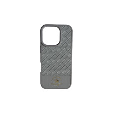 Шкіряний чохол Polo Santa Barbara сірого кольору на iPhone 16 Pro Шкіряний чохол Polo Santa Barbara сірого кольору на iPhone 16 Pro
