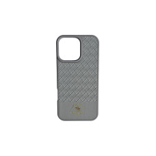 Шкіряний чохол Polo Santa Barbara сірого кольору на iPhone 16 Pro Max Шкіряний чохол Polo Santa Barbara сірого кольору на iPhone 16 Pro Max