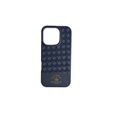 Шкіряний чохол Polo Santa Barbara синього кольору на iPhone 16 Pro Max Шкіряний чохол Polo Santa Barbara синього кольору на iPhone 16 Pro Max