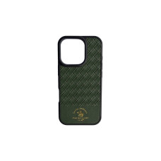 Шкіряний чохол Polo Santa Barbara зеленого кольору на iPhone 16 Pro Max Шкіряний чохол Polo Santa Barbara зеленого кольору на iPhone 16 Pro Max