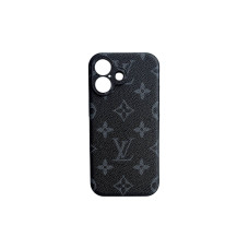 LV Leather Case iPhone 16 Black/Grey