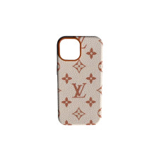 LV Leather Case iPhone 15 White/Gold