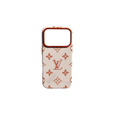 LV Leather Case iPhone 17 Pro White/Gold